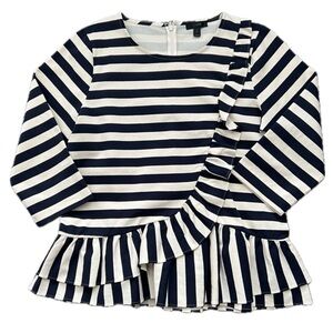 J. Crew Navy and White Striped Top